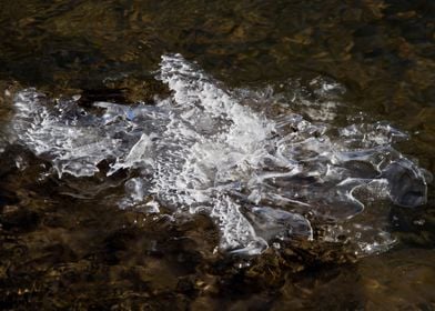 Ice formation in stream