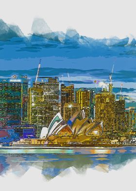 sydney in watercolor