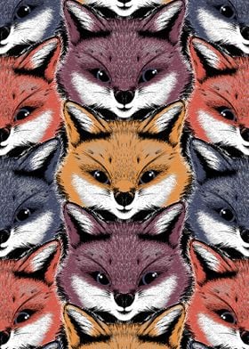 fluffy red fox faces