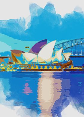 sydney in watercolor