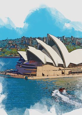 sydney in watercolor