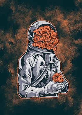 Orange bloom in space' Poster by sentosa eka purnama | Displate