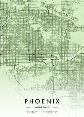 Phoenix City Map Green