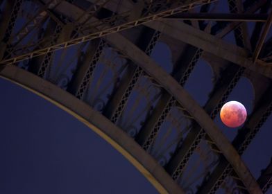 Eiffel moon eclipse