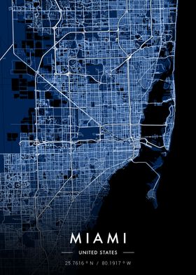 Miami City Map Blueprint