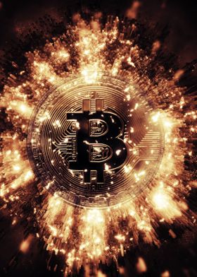 Bitcoin on Fire abstract