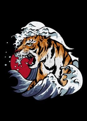 Tiger and Wave