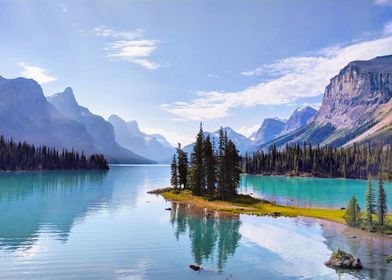 Mountain at lake reflected