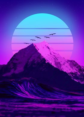 synthwave mountain