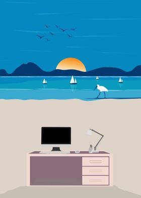 Remote Island For Telework Poster By Md Shafiqul Islam Displate