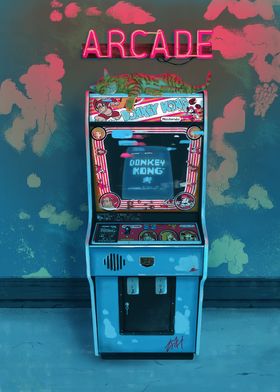 Retro video game arcade 