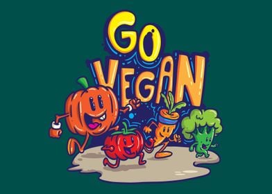 Go Vegan Funny Vegetables