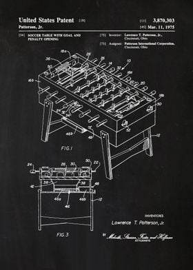 87 Foosball Table Patent 