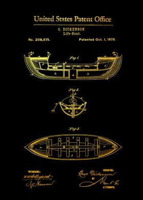 21 Life Boat Patent Print