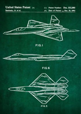 22 YF23 Airplane Patent