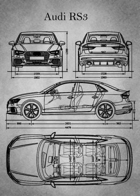 Audi RS3  Blueprint gray 