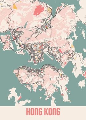 Hong Kong Chalk Map