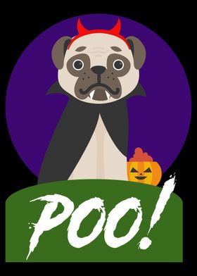 Pug Vampire Halloween Fan