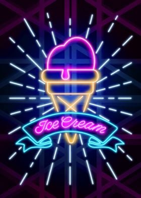 ice cream neon art