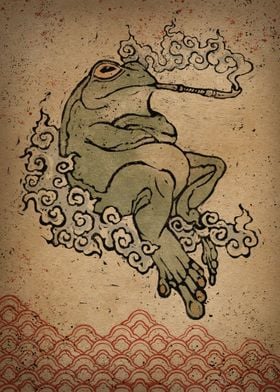 Frog with pipe