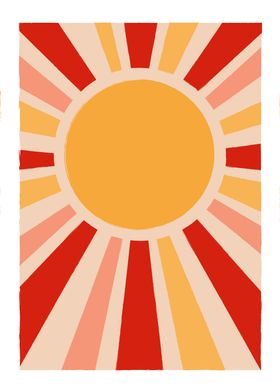 Minimal Retro Sun art