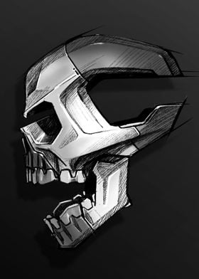 Futuristic Skull Face