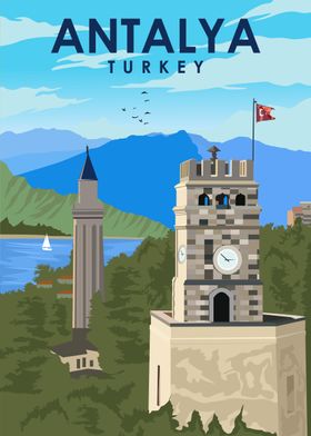 Antalya Travel Poster