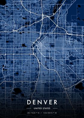 Denver City Map Blueprint