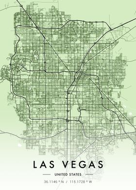 Las Vegas City Map Green