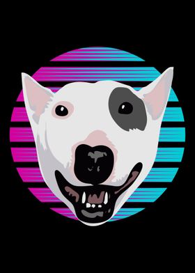 Bull Terrier Synthwave Bul