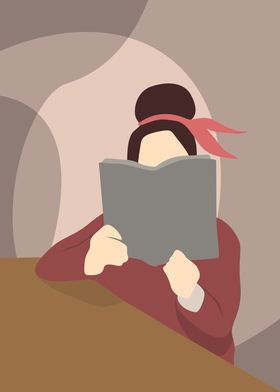 Minimalist Reading Woman