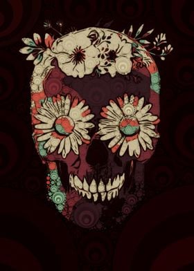 Skull with flowers