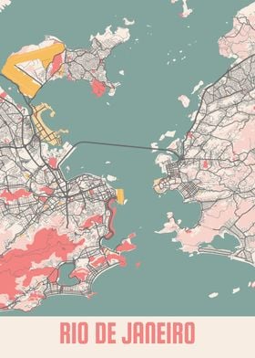 Rio De Janeiro Chalk Map