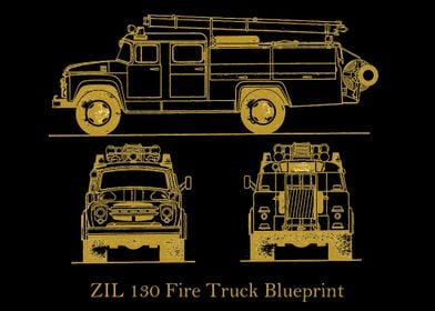 ZIL 130 Fire Truck gold 