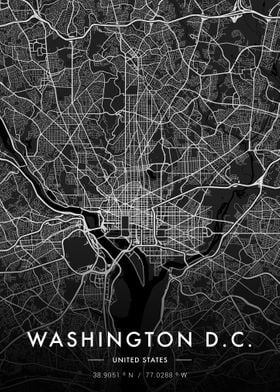 Washington City Map Dark