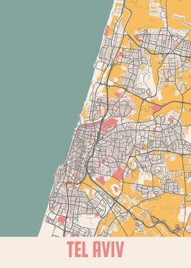 Tel Aviv Chalk Map