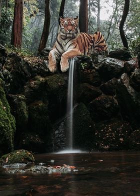 Tiger Waterfall and Robin