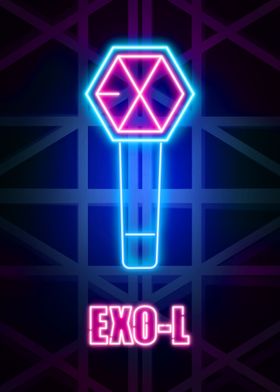 exo L lightstick neon art