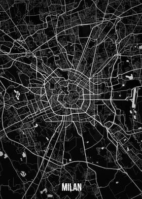 Milan dark map