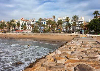 Sitges Sea Town In Spain