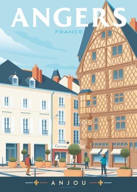 Angers France Travel Print