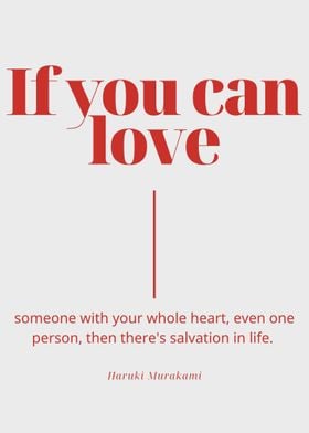 IF YOU CAN LOVE