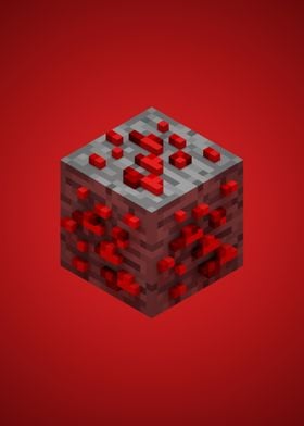 Cube Ore Red VoxelArt