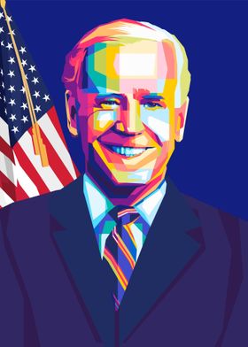 Joe Biden Popart Painting