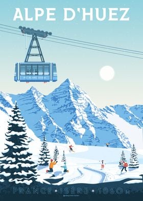 Alpe Huez Travel Poster