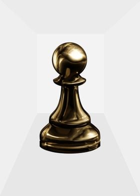 3D Golden Pawn