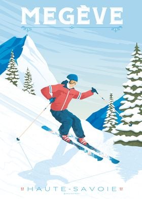 Megeve France Ski Print