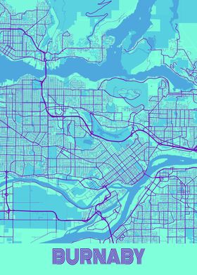 City Of Burnaby Map Burnaby Galaxy City Map' Poster By Tien Stencil | Displate