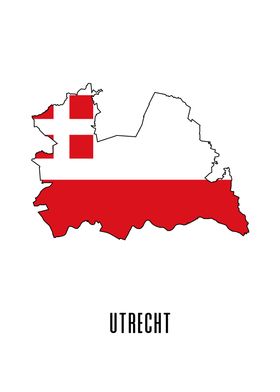 Utrecht Map With Flag