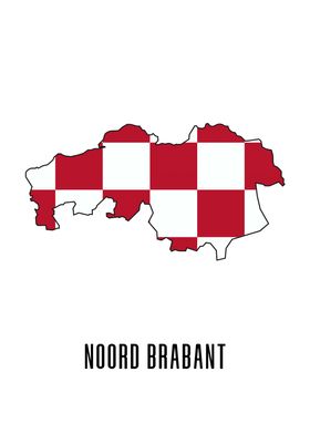 NoordBrabant Map With Flag